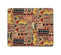 African Textile Patchwork Non-Slip Rubber Base Mouse Pad with Lock Edge, Large Extended Desk Mat for Enhanced Game Work