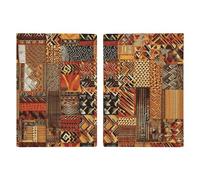 African Textile Patchwork Passport Holder PU Leather Passport Cover Card Slot Travel Wallet for Travel Women Men