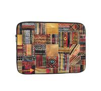 African Textile Patchwork Print Laptop Sleeve, Compact Portable Protection for 13 inch Devices, Pad Tablet, Work, Travel & Office Use