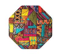 African Textile Patchwork print Print Leather Coaster Set of 6, Octagon Coasters Table Decorative Coffee Cup Beverage Coasters Wine Beer Bar Coasters for Hot Drinks Table Protection