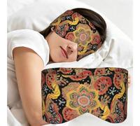 African Textile Patchwork Print Sleep Mask,Coverage Eye Mask,Soft Breathable Blindfold for Travel Nap Work