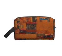 African Textile Patchwork Print Toiletry Bag for Men Travel Toiletry Bag, Spacious Capacity Cosmetic Bag for Women