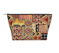 African Textile Patchwork Print Women's Makeup Bag Daily Commute Cosmetics Storage Pouch Beach Travel Fashion Toothbrush Bag