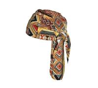 African Textile Patchwork Printed Cycling Bandana Cap, Quick Dry Breathable Helmet Liner Do Rag for Men Women Outdoor