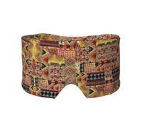 African Textile Patchwork Printed Sleeping Blindfold, Padded Ear Warmer Mask, Adjustable Head Wrap, for Deep Relaxation