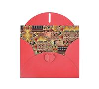 African Textile Patchwork Printing Notecards With Envelopes Funny Love Buckle Pearl Paper Envelope Packaging Holiday Greeting