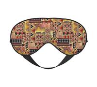 African Textile Patchwork Soft Sleep Mask Adjustable Strap Light Blocking Reversible Comfortable Night Mask