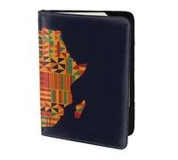 African Textile Patterns Print 5.5in Passport Travel Document Wallet Case Stylish Secure Men Women For Travelers, Black, One Size
