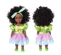 African Toy 35CM Curly Hair Vinyl Educational Learning for Toddlers Kids Children (D, One Size)