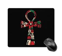 African Traditional Ankh Printed Mouse Pad with Stitched Edges Non Slip Waterproof Mousepad Desk Mat for Office Gaming