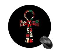African Traditional Ankh Trendy Round Mouse Pad Non Slip Waterproof Mousepad Desk Mat for Office Gaming