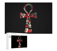 African Traditional Ankh Wooden Jigsaw Puzzles for Adults Challenge Intelligent Picture Puzzle Games Gift for Family