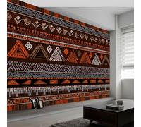 African Traditional Geometric Stripes Non-Woven Wall Mural 300W x 210H cm, Ethnic Tribal Premium Photo Wallpaper Art Print - Bedroom Wall Mural Decoration Poster Picture Wallpaper Modern Design