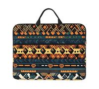 African Tribal Ethnic Texture 14 Inch Laptop Sleeve with Handle - Shockproof Water Resistant Protective Cover for 14" Computers, Office & Travel