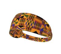 African Tribal Ethnic Texture Elastic Exercise Headband - Soft Sweat-Wicking Throw for Women