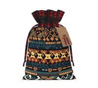 African Tribal Ethnic Texture Fashionable Print Small Drawstring Storage Bag Lightweight and Beautiful for Various Festivals