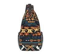 African Tribal Ethnic Texture It is a casual crossbody bag for men with high storage capacity and a patch pocket on each side.