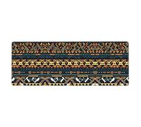African Tribal Ethnic Texture Long and Large Rubber Mouse pad for Office Computers 12x31.5in