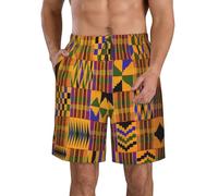 African Tribal Ethnic Texture Print Men's Casual Beach Shorts - Full Print, Ultra-Lightweight, Fast-Drying, and Extremely Comfortable - Ideal for Walking, Running, Surfing, Beach, Or Home Wear White