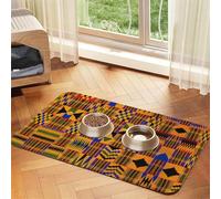 African Tribal Ethnic Texture Printing Pet Absorbent Tablecloth, Special Pad For Pet Bowls, Rollable For Storage, Ideal For Pet Bowls