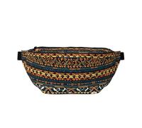 African Tribal Ethnic Texture Running Waist Pack-No-Bounce Phone Holder for Gym, Waterproof Crossbody Bum Bag with Adjustable Strap