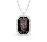 African Tribal Mask Africa Women's Necklaces Pendant Necklace Fashion Diamond Jewelry with Chain
