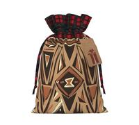 African tribal patterns Print Drawstring Bags, Candy Snack Bag, Reusable Holiday Pouches for Wrapping & Storage S