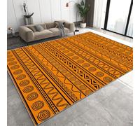 African Tribal Stripe Large Area Rug Washable Non Slip 160x230 Flannel | Soft Fluffy Printed Rug Short Pile Printed Carpet Geometric Ethnic Boho Room Decor for Bedroom Living Room Kitchen P52
