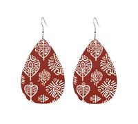 African Tribal Symbols Printed Droplet Shaped Acrylic Personalized Earrings, Suitable For Wearing In Various Occasions