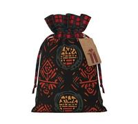 African Tribal Symbols Printed Gift Bag, Perfect Color Blocking Burlap Gift Bag