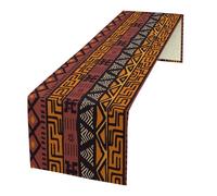 African Tribal Table Runner African Mud Cloth Pattern Abstract Geometric Ethnic Traditional Dinner Runner for Farmhouse Kitchen Dinner Table Holiday Party Decoration 13"x36"