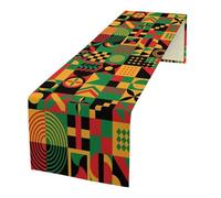 African Tribal Table Runner Kwanzaa Juneteenth Traditional Ethnic Aztec African Black History Month Dinner Runner for Farmhouse Kitchen Dinner Table Holiday Party Decoration 13"x36"