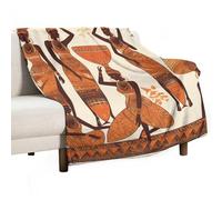 African Tribal Woman Blanket Soft Flannel Throw Blanket 30"x40", Lightweight Decorative Blankets Warm Cozy Blankets for Couch, Bed, Camping & Travel, Ideal Gifts for Women Men