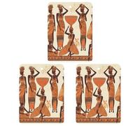 African Tribal Woman Car Air Freshener Hanging Incense Chips 3 Pack Automotive Scented Hanging Sheets Square for Car Home Auto Interior Decor