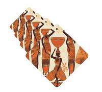 African Tribal Woman Car Air Fresheners 4 Pcs Square Hanging Car Air Freshener Fragrance Scented Cards Auto Mirror Pendant Aromatherapy Tablets For Car Home Office Closet Bathroom