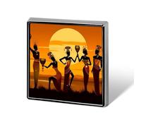 African Tribal Woman Custom Lapel Pins Square Brooch Tie Suit Dress Accessories for Men Women Wedding Birthday