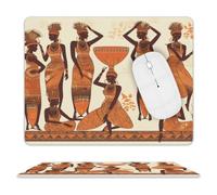 African Tribal Woman Leather Mouse Pad Mouse Mat