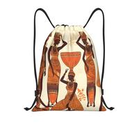 African Tribal Woman Unisex Pe Bag Waterproof Drawstring Bag Large Drawstring Backpack For Picnic Gym Yoga