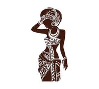 African Tribe African Black Woman Boho Africa Vinyl Art Sticker 50.4x102cm Removable Without Leaving Glue Coffee