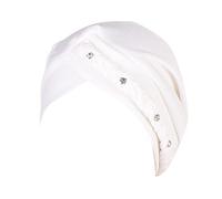 African Turban Hats Headwraps Braid Beanie Cap Turban Head Wrap Bling Rhinestones Pearls Beanie Cap Twisted Head Turbans for Women and Girls UK Size White One Size