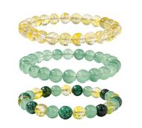 African Turquoise Bracelet Features 8mm, An Elastic Cor | Attract Wealth Natural Stone Bracelet For Yoga Commuting Travel Mother Women Adults Friends
