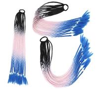 African Twist Braiding Hair 60cm Pre-Stretched Synthetic Dreadlocks for Women Colorful Three-Strand Braids Crochet Hair Extensions (Multiple Colors)(C1,-X1)