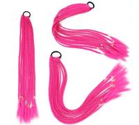 African Twist Braiding Hair 60cm Pre-Stretched Synthetic Dreadlocks for Women Colorful Three-Strand Braids Crochet Hair Extensions (Multiple Colors)(A18 Rose Red,-X3)