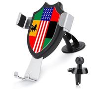 African U.S. Unity Flag Adjustable Car Phone Holder Rotation Car Phone Mount for 4.0''-6.0'' Smartphone