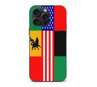 African U.S. Unity Flag Cell Phone Basic Cases TPU Soft Cover Shockproof Slim Phone Case Compatible with iPhone 15/15 Plus/15 Pro/15 Pro Max