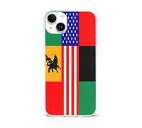 African U.S. Unity Flag Cell Phone Basic Cases TPU Soft Cover Shockproof Slim Phone Case Compatible with iPhone 15/15 Plus/15 Pro/15 Pro Max