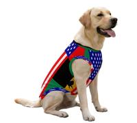 African U.S. Unity Flag Dog Clothes Ice Silk Sleeveless Pet Vest Breathable Shirts for Large Dogs Cat 2XL