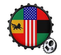 African U.S. Unity Flag Magnetic Beer Bottle Opener for Fridge Portable Bottle Cap Shape Refrigerator Magnets