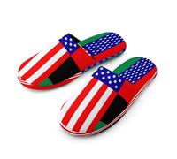 African U.S. Unity Flag Men's Slippers Memory Foam Indoor House Shoes Lightweight Washable Slipper 41-42_（7.5-8.5）