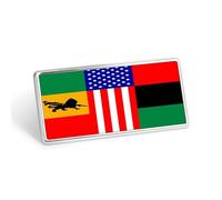 African U.S. Unity Flag Metal Badge Rectangular Stainless Steel Badges Decorative Lapel Pins Clothing Backpack Accessory Gift